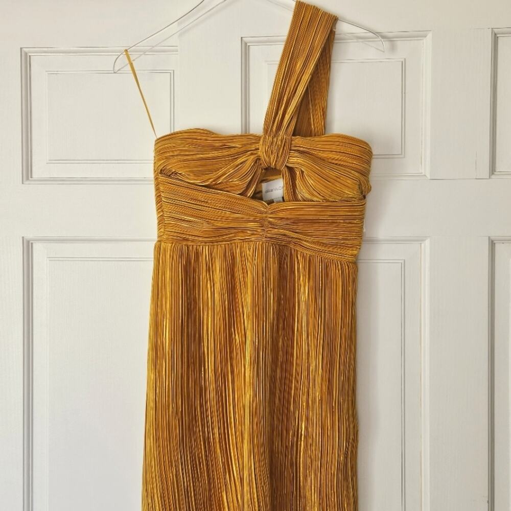 Alice McCall Dress Power‎ Lady Pleated One Shoulder Midi in Sunset Yellow Size 4 - Picture 7 of 14